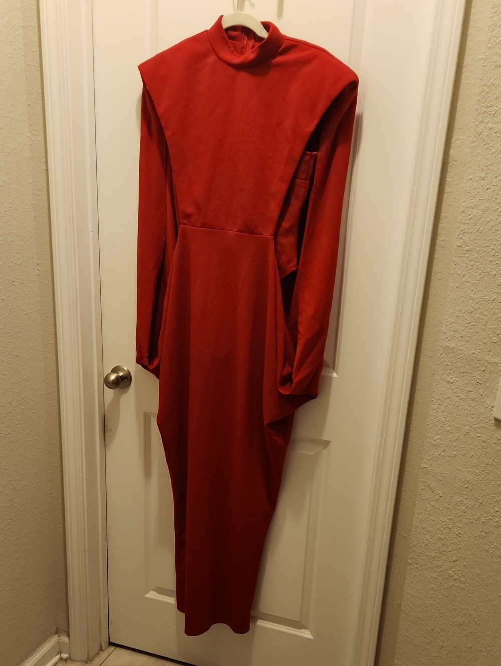 NWT Fashion Nova She Is Mother Sleeveless Crepe Knit Maxi Dress - Red - Size L